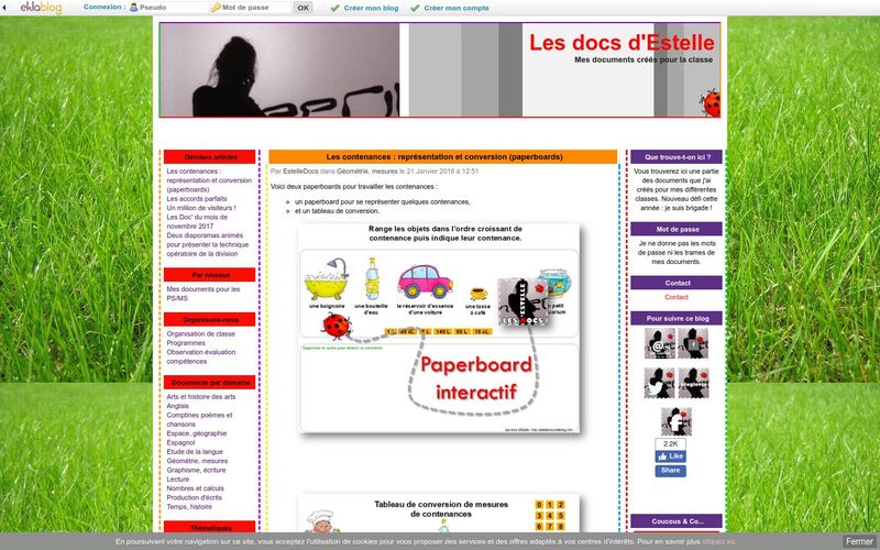 Les docs d'Estelle : les contenances, représentation et conversion