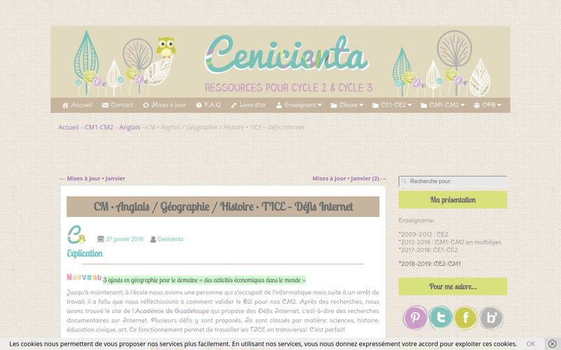 Cenicentia : Défis Internet